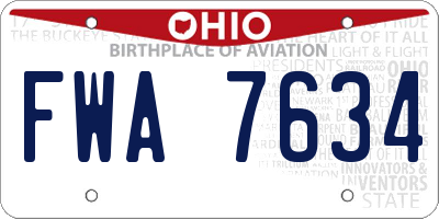 OH license plate FWA7634