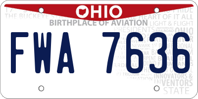 OH license plate FWA7636