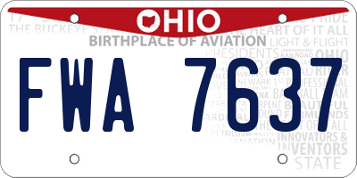 OH license plate FWA7637