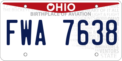 OH license plate FWA7638