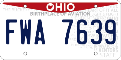 OH license plate FWA7639