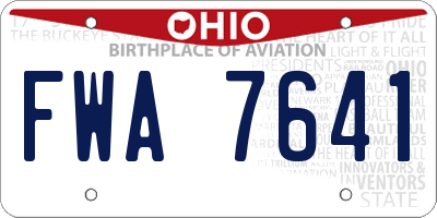 OH license plate FWA7641