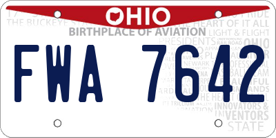 OH license plate FWA7642