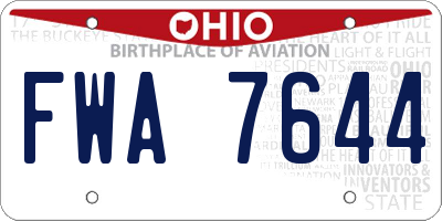 OH license plate FWA7644