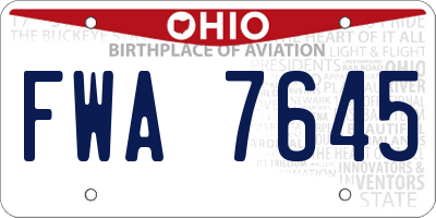 OH license plate FWA7645