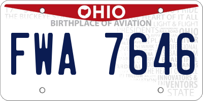 OH license plate FWA7646