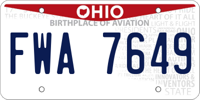 OH license plate FWA7649