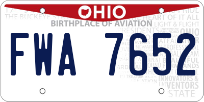 OH license plate FWA7652