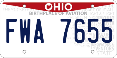 OH license plate FWA7655