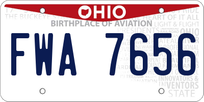 OH license plate FWA7656