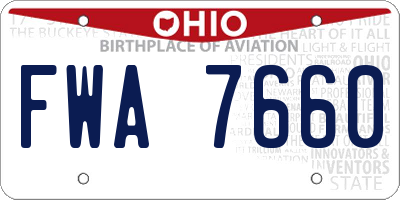 OH license plate FWA7660