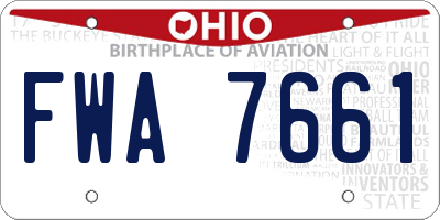 OH license plate FWA7661