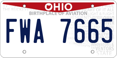 OH license plate FWA7665