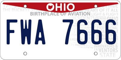 OH license plate FWA7666