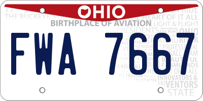 OH license plate FWA7667