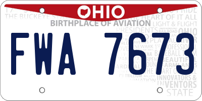 OH license plate FWA7673