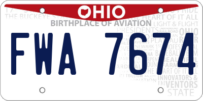 OH license plate FWA7674