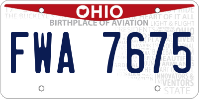 OH license plate FWA7675