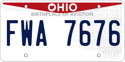 OH license plate FWA7676