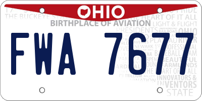 OH license plate FWA7677