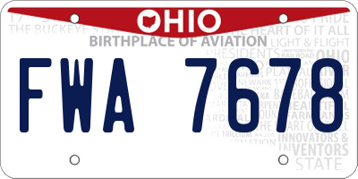 OH license plate FWA7678