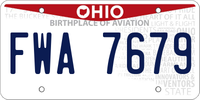 OH license plate FWA7679