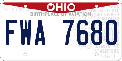 OH license plate FWA7680