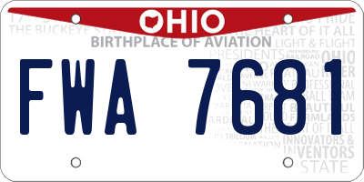 OH license plate FWA7681