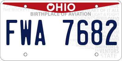 OH license plate FWA7682