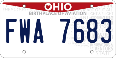 OH license plate FWA7683