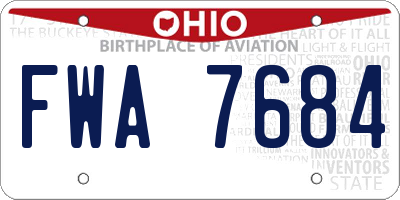 OH license plate FWA7684