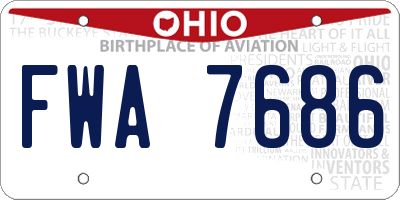 OH license plate FWA7686