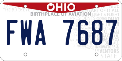 OH license plate FWA7687