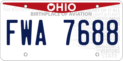 OH license plate FWA7688