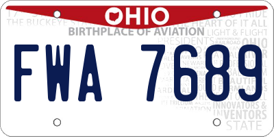 OH license plate FWA7689