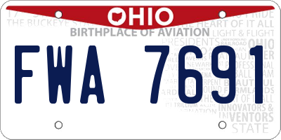 OH license plate FWA7691