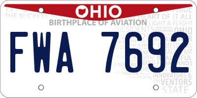 OH license plate FWA7692