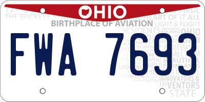 OH license plate FWA7693