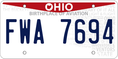 OH license plate FWA7694