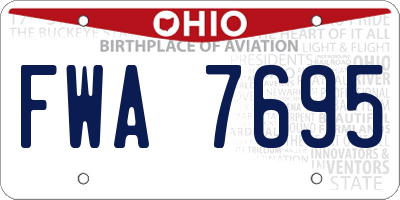 OH license plate FWA7695