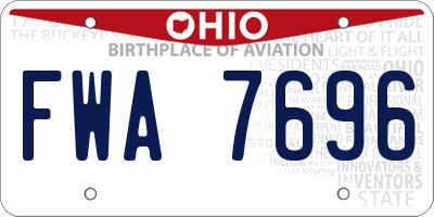 OH license plate FWA7696