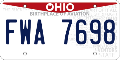 OH license plate FWA7698