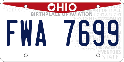 OH license plate FWA7699