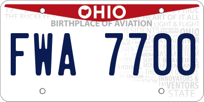 OH license plate FWA7700