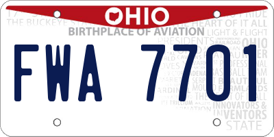 OH license plate FWA7701