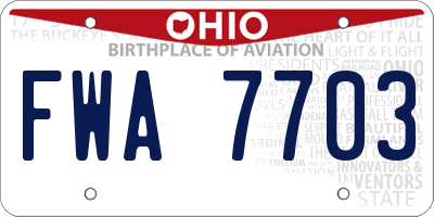 OH license plate FWA7703