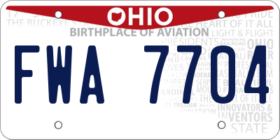 OH license plate FWA7704