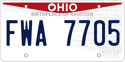 OH license plate FWA7705