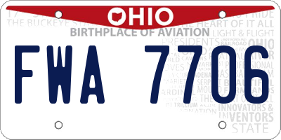 OH license plate FWA7706