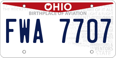 OH license plate FWA7707